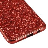 Gumový Glitter kryt na Samsung Galaxy A30 - červená