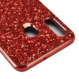 Gumový Glitter kryt na Samsung Galaxy A30 - červená