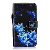 Peněženkové pouzdro Blue Butterfly Flower Pattern na Samsung Galaxy A70