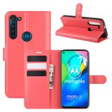 Peňaženkové kožené pouzdro LICHTI na Motorola Moto G8 Power -  červená
