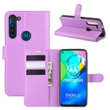 Peňaženkové kožené pouzdro LICHTI na Motorola Moto G8 Power -  fialová