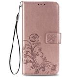 Peňaženkové kožené puzdro na Xiaomi Mi 10 Lite - Flowers Rose Gold