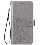 Peňaženkové kožené puzdro na Xiaomi Mi 10 Lite - Flowers Gray