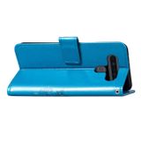 Peňeženkové kožené pouzdro na LG K41S - Modrá