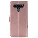 Peňeženkové kožené pouzdro na LG K51S - Ružovozlatá