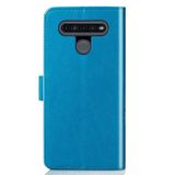 Peňeženkové kožené pouzdro na LG K51S - Modrá