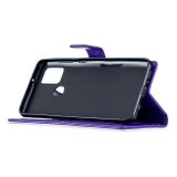 Peňeženkové kožené pouzdro na Samsung Galaxy A21s - Fialový