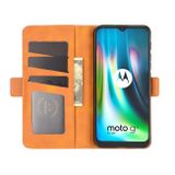 Peneženkové kožené pouzdro pro Motorola Moto G9 Play - Žlutá