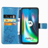 Peneženkové kožené pouzdro pro Motorola Moto G9 Play - Modrá