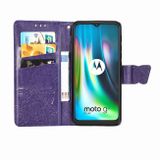Peneženkové kožené pouzdro pro Motorola Moto G9 Play - Tmavě-Fialová