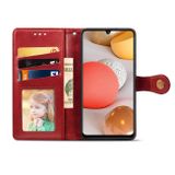 Peňeženkové kožené pouzdro na Samsung Galaxy A42 5G - Červená