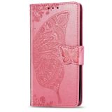 Peňeženkové kožené pouzdro na Samsung Galaxy A42 5G - Ružová