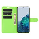 Peňaženkové kožené pouzdro LITCHI na Samsung Galaxy S21 5G - Zelená