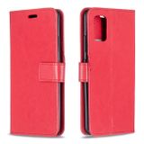 Peňaženkové kožené puzdro CRAZY HORS na Samsung Galaxy A51 5G - Červená