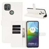 Peňaženkové kožené pouzdro na Motorola Moto G9 Power - Bílá