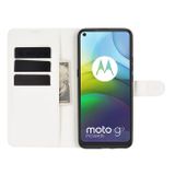 Peňaženkové kožené pouzdro na Motorola Moto G9 Power - Bílá