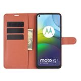 Peňaženkové kožené pouzdro na Motorola Moto G9 Power - Hnedá
