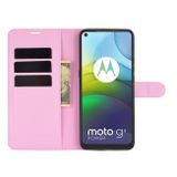 Peňaženkové kožené pouzdro na Motorola Moto G9 Power - Ružová