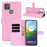Peňaženkové kožené pouzdro na Motorola Moto G9 Power - Ružová