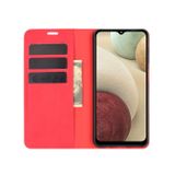 Peňeženkové kožené pouzdro na Samsung Galaxy A12 - Červená
