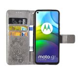 Peňaženkové kožené pouzdro na Motorola Moto G9 Power - Šedá