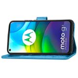 Peňaženkové kožené pouzdro na Motorola Moto G9 Power - Modrá