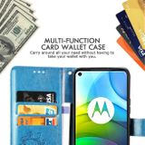Peňaženkové kožené pouzdro na Motorola Moto G9 Power - Modrá