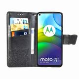 Peňaženkové kožené pouzdro na Motorola Moto G9 Power - Černá
