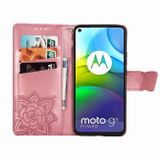 Peňaženkové kožené pouzdro na Motorola Moto G9 Power - Růžová