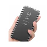Knižkové pouzdro Electroplating Mirror na Samsung Galaxy S21 Ultra 5G - Zlatá