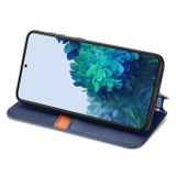 Peňaženkové kožené pouzdro CUBIC  na Samsung Galaxy S21 5G - Modrá