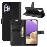 Pěneženkové kožené pouzdro LITCHI pro Samsung Galaxy A32 5G - Černá