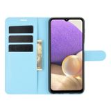 Pěneženkové kožené pouzdro LITCHI pro Samsung Galaxy A32 5G -Modrá