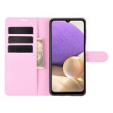 Pěneženkové kožené pouzdro LITCHI pro Samsung Galaxy A32 5G - Růžová