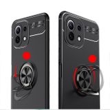 Gumový kryt METAL RING na Xiaomi Mi 11 Lite - Černá + Červená