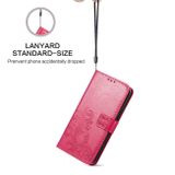 Peňeženkové kožené pouzdro FOUR-LEAF na Samsung Galaxy A22 4G - Rose Red