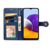 Peňeženkové kožené pouzdro COLOR na Samsung Galaxy A22 4G - Modrá