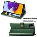 Peňeženkové kožené pouzdro COLOR na Samsung Galaxy A22 4G - Zelená