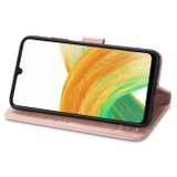 Peneženkové kožené pouzdro FOUR-LEAF na Samsung Galaxy A13 - Ružovozlatá