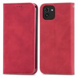 Peněženkové kožené pouzdro RETRO SKIN pro Samsung Galaxy A03 - Červená