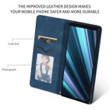Peňaženkové kožené pouzdro RETRO SKIN na Sony Xperia 1 - Modrá