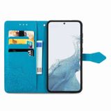 Peňeženkové kožené pouzdro MANDALA pro Samsung Galaxy S23 Ultra 5G – Modrá