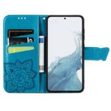 Peňeženkové kožené pouzdro BUTTERFLY pro Samsung Galaxy S23 Ultra 5G – Modrá