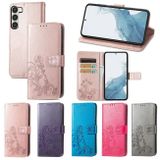 Peňeženkové kožené pouzdro FOUR-LEAF pro Samsung Galaxy S23 5G – Růžová