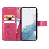 Peňeženkové kožené pouzdro FOUR-LEAF pro Samsung Galaxy S23 5G – Růžová