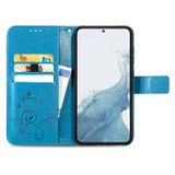 Peňeženkové kožené pouzdro FOUR-LEAF pro Samsung Galaxy S23 5G – Modrá