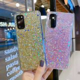 Gumový Glitter kryt pro Samsung Galaxy S23 5G – Zlatá