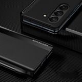 Peněženkové kožené pouzdro NEW DESIGN pro Samsung Galaxy Z Fold5 - Černá
