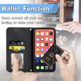 Peněženkové kožené pouzdro Retro na iPhone 15 Pro Max - Černá