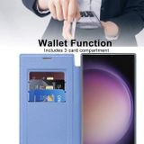 Peněženkové kožené pouzdro Rhombus Shield pro Samsung Galaxy S24 Ultra 5G - Modrá